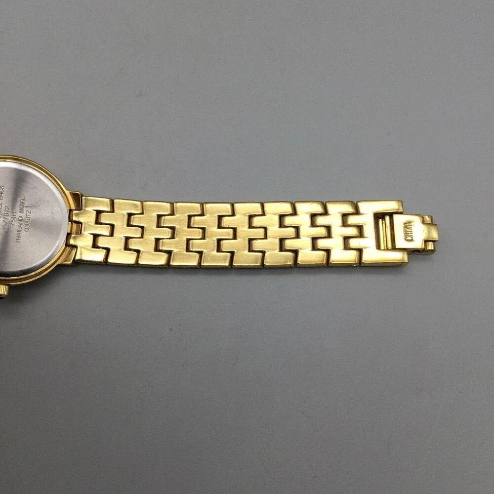 Anne Klein Diamond Womens Watch 24mm MOP Gold Tone Bracelet New Battery 6.25